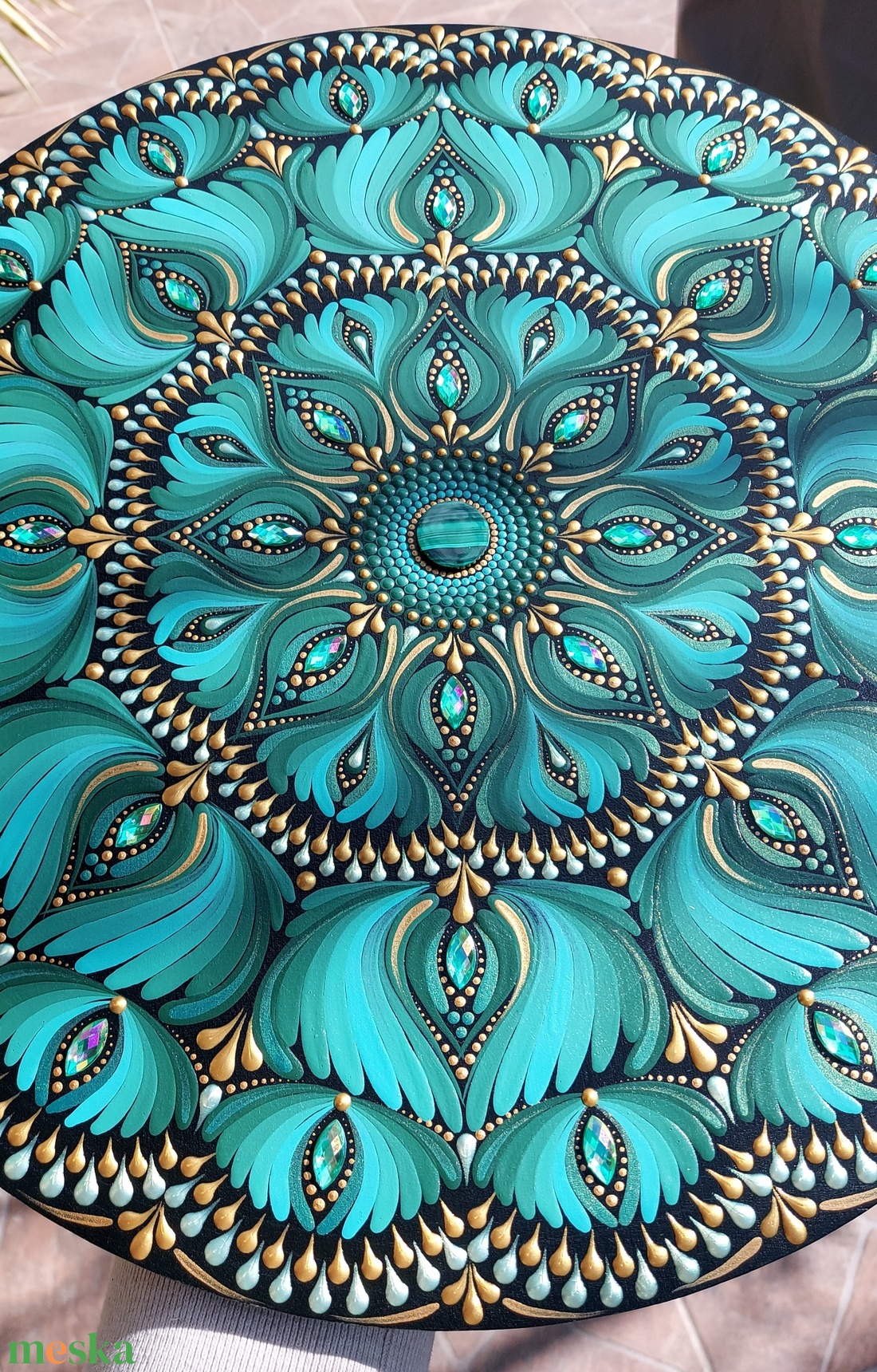 38 cm-es emeráld mandala - otthon & életmód - dekoráció - spiritualitás - mandala - Meska.hu 38 cm-es emeráld mandala - otthon & életmód - dekoráció - spiritualitás - mandala - Meska.hu
