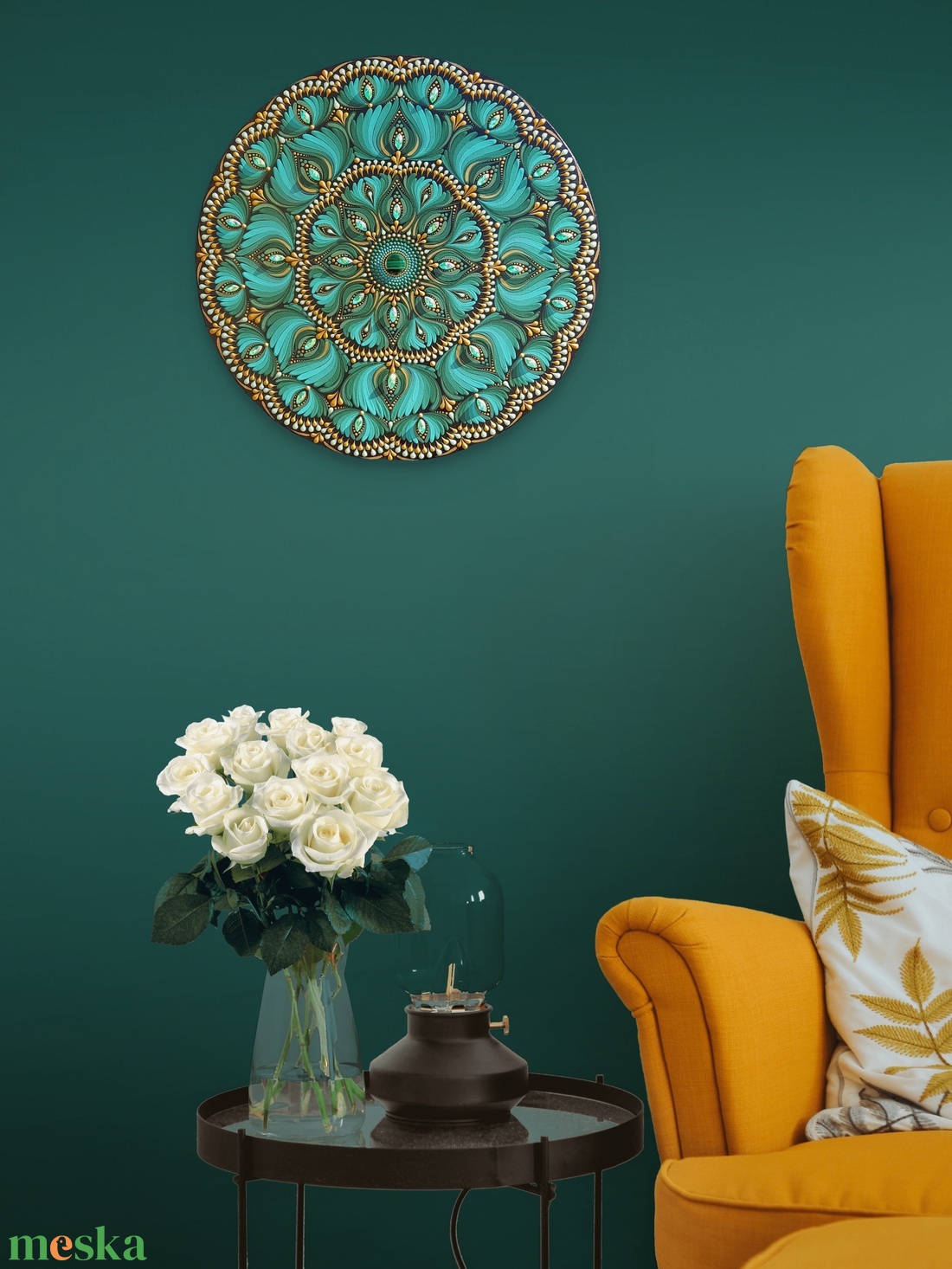 38 cm-es emeráld mandala - otthon & életmód - dekoráció - spiritualitás - mandala - Meska.hu 38 cm-es emeráld mandala - otthon & életmód - dekoráció - spiritualitás - mandala - Meska.hu