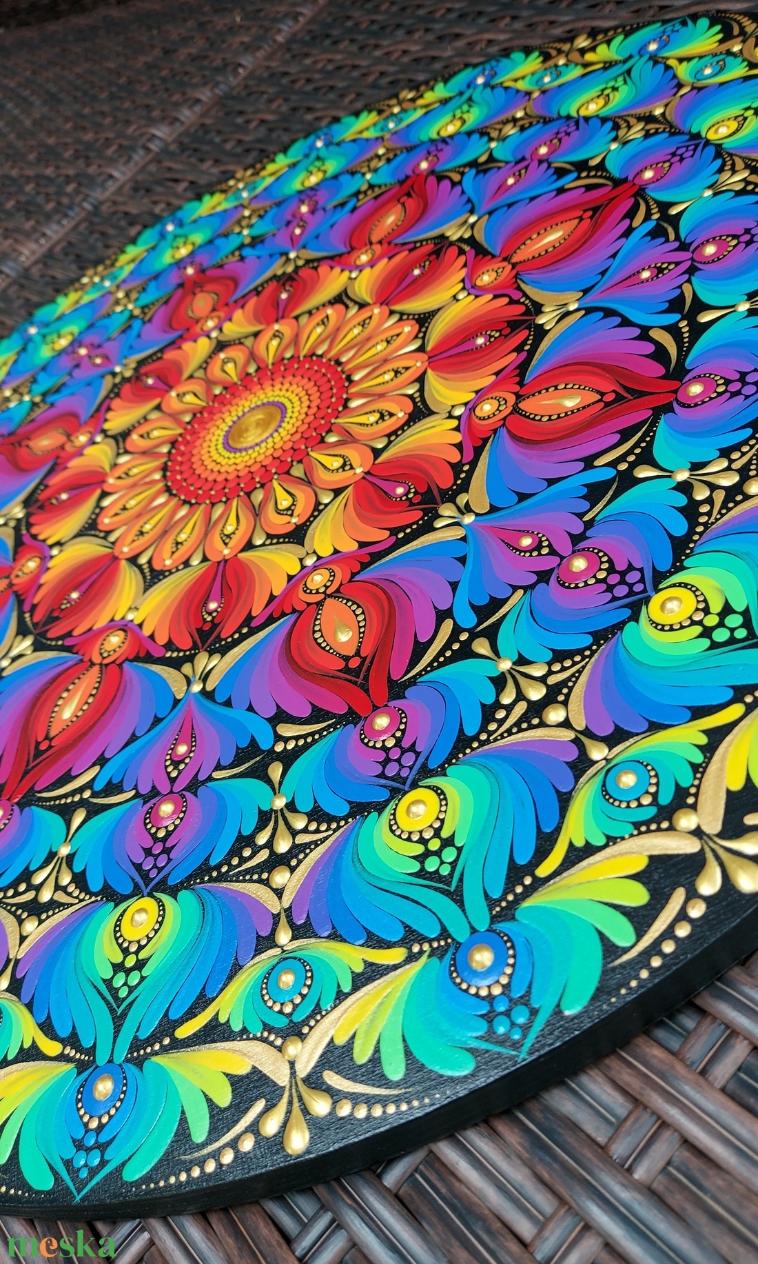 45 cm-es élénk szivárvány  mandala - otthon & életmód - dekoráció - spiritualitás - mandala - Meska.hu