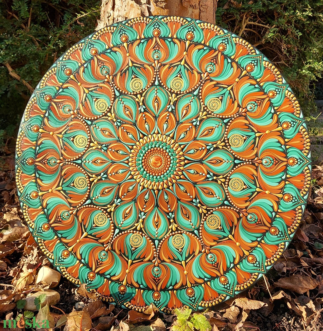 45 cm-es  barnás-türkíz zöldes mandala - otthon & életmód - dekoráció - spiritualitás - mandala - Meska.hu 45 cm-es  barnás-türkíz zöldes mandala - otthon & életmód - dekoráció - spiritualitás - mandala - Meska.hu
