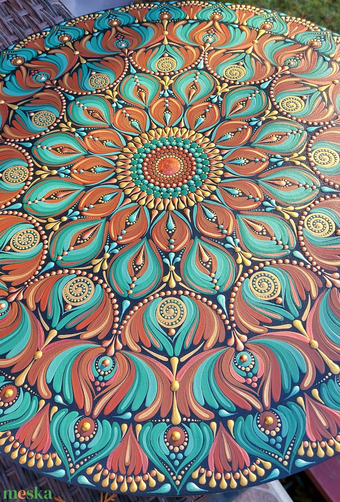 45 cm-es  barnás-türkíz zöldes mandala - otthon & életmód - dekoráció - spiritualitás - mandala - Meska.hu 45 cm-es  barnás-türkíz zöldes mandala - otthon & életmód - dekoráció - spiritualitás - mandala - Meska.hu