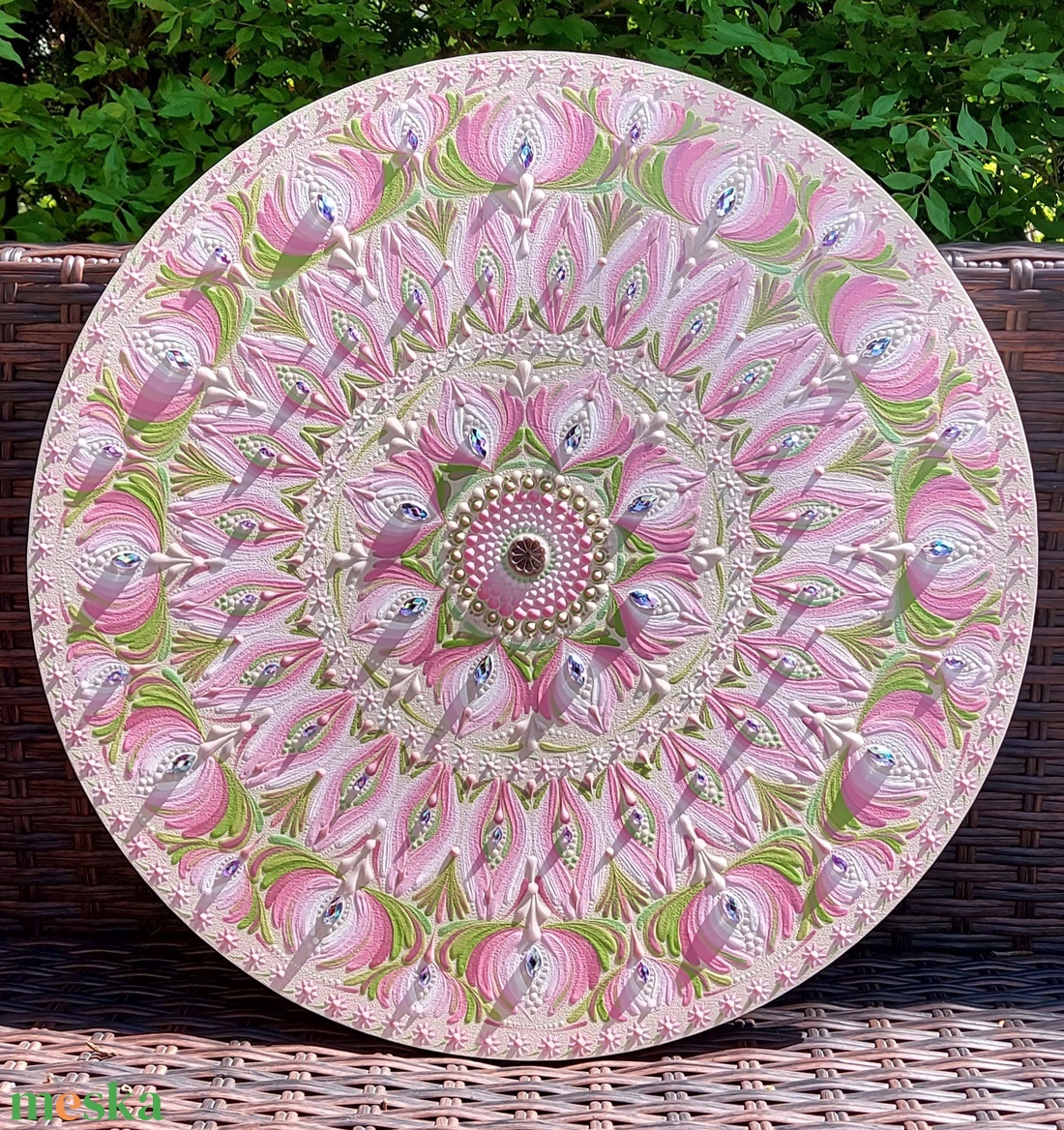 45 cm-es Virágos rét mandala - otthon & életmód - dekoráció - spiritualitás - mandala - Meska.hu