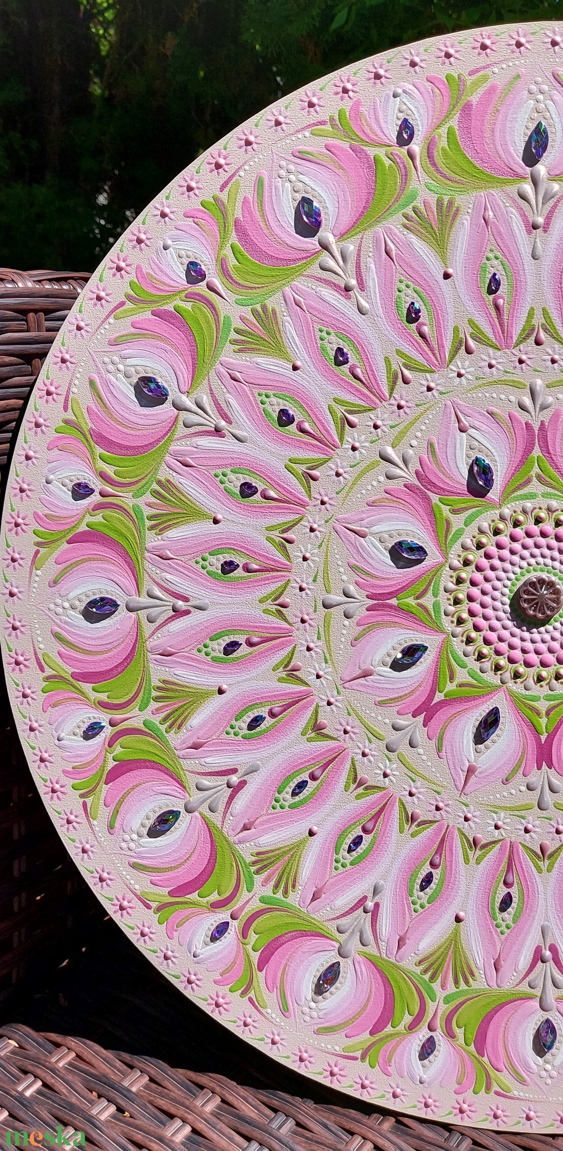 45 cm-es Virágos rét mandala - otthon & életmód - dekoráció - spiritualitás - mandala - Meska.hu