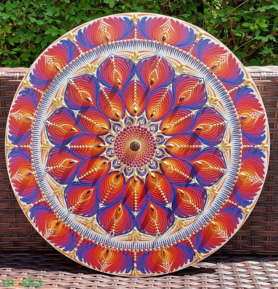 45 cm-es Sunset Floral mandala - otthon & életmód - dekoráció - spiritualitás - mandala - Meska.hu 45 cm-es Sunset Floral mandala - otthon & életmód - dekoráció - spiritualitás - mandala - Meska.hu