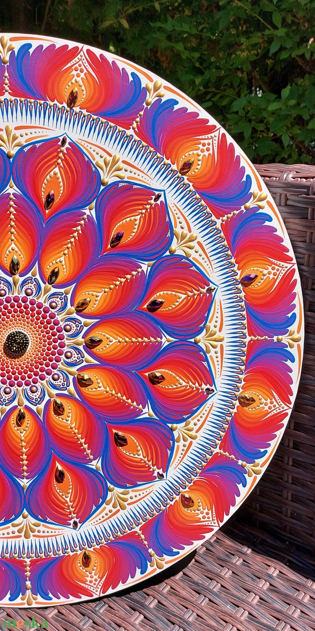 45 cm-es Sunset Floral mandala - otthon & életmód - dekoráció - spiritualitás - mandala - Meska.hu 45 cm-es Sunset Floral mandala - otthon & életmód - dekoráció - spiritualitás - mandala - Meska.hu