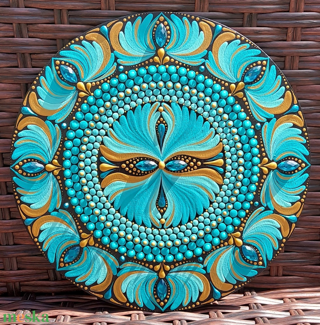 20 cm-es türkízkék színátmenetes kis mandala - otthon & életmód - dekoráció - spiritualitás - mandala - Meska.hu 20 cm-es türkízkék színátmenetes kis mandala - otthon & életmód - dekoráció - spiritualitás - mandala - Meska.hu