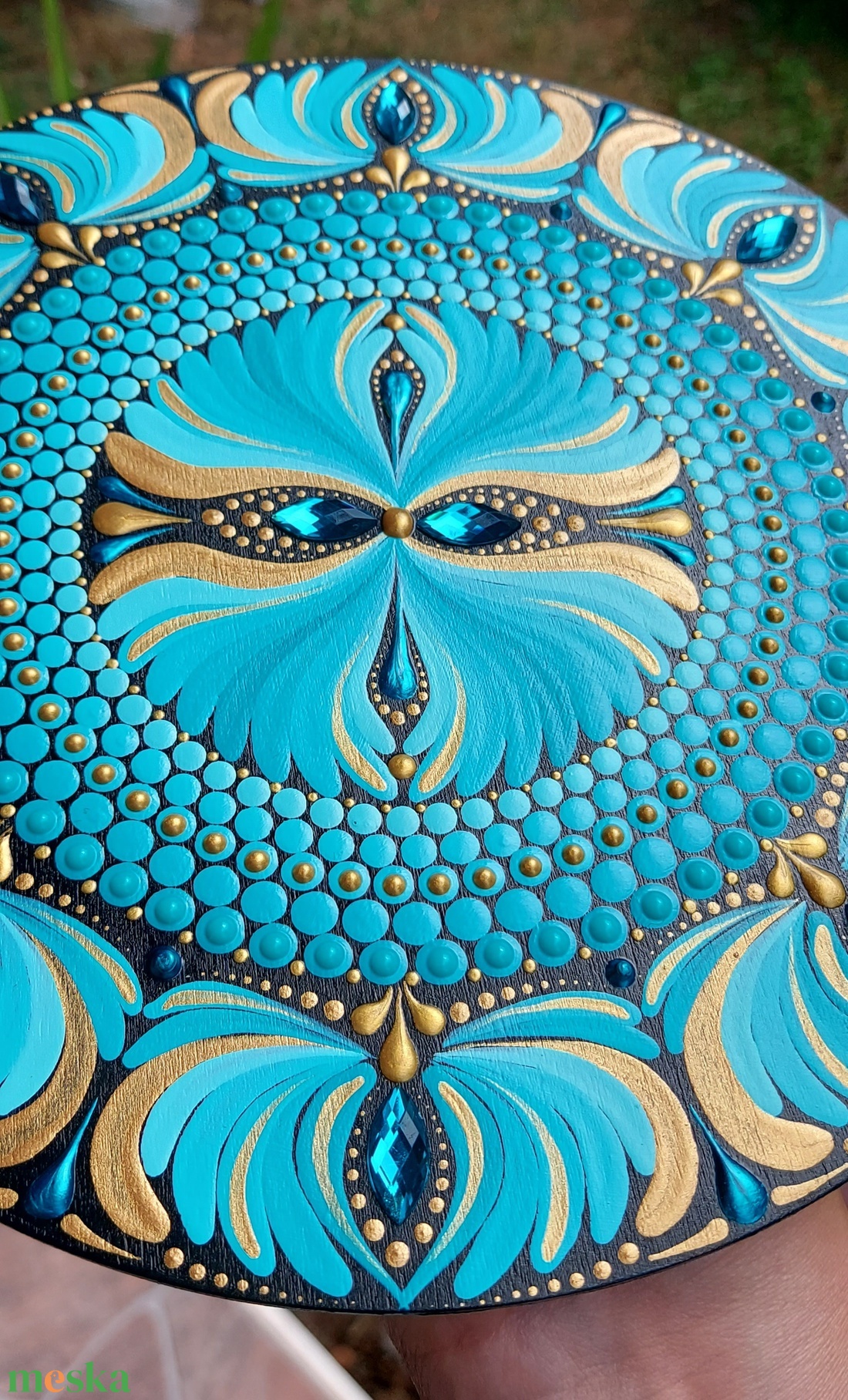 20 cm-es türkízkék színátmenetes kis mandala - otthon & életmód - dekoráció - spiritualitás - mandala - Meska.hu 20 cm-es türkízkék színátmenetes kis mandala - otthon & életmód - dekoráció - spiritualitás - mandala - Meska.hu