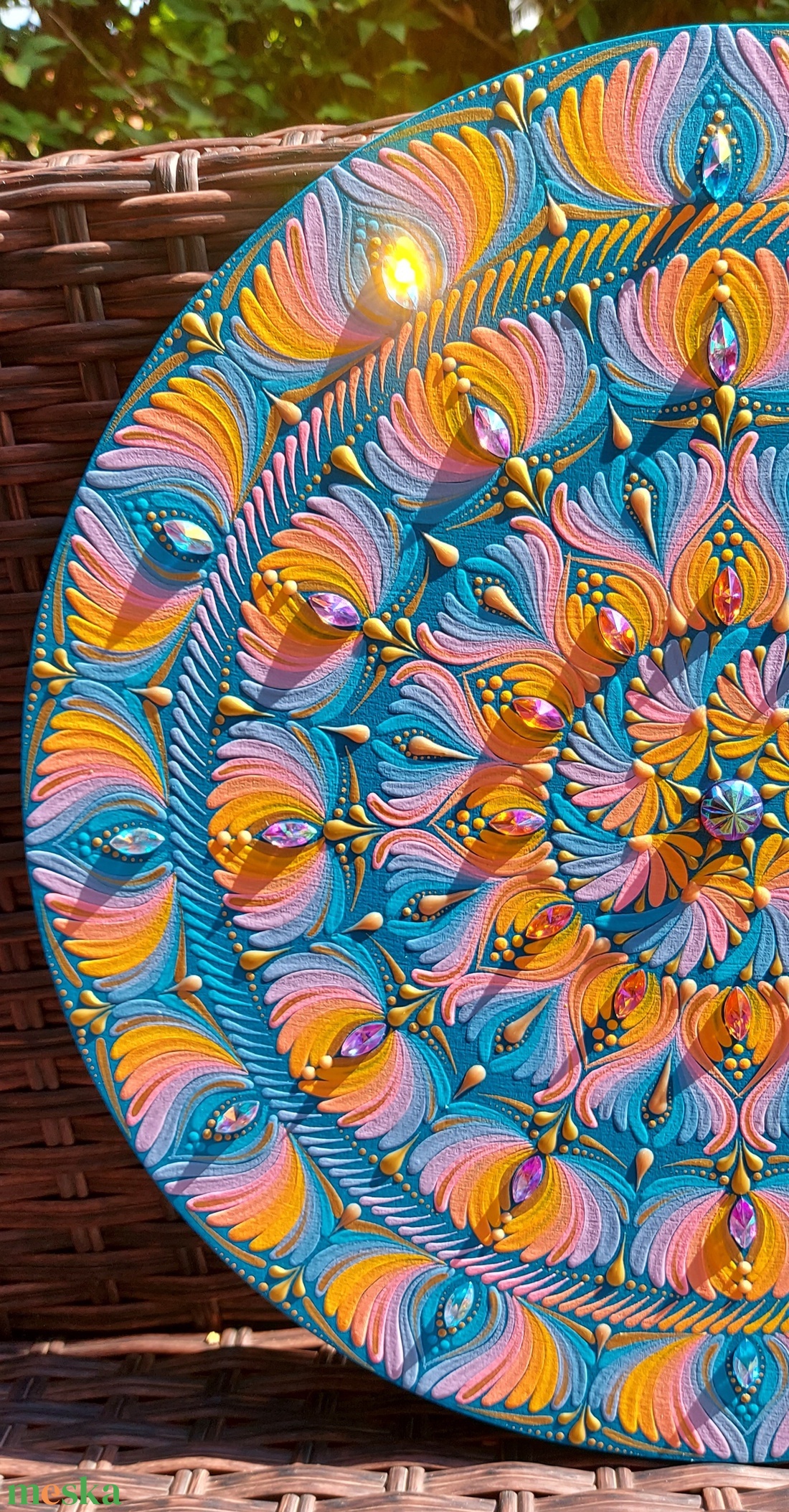 35 cm-es  élénk, késő nyári színvilágú mandala - otthon & életmód - dekoráció - spiritualitás - mandala - Meska.hu 35 cm-es  élénk, késő nyári színvilágú mandala - otthon & életmód - dekoráció - spiritualitás - mandala - Meska.hu