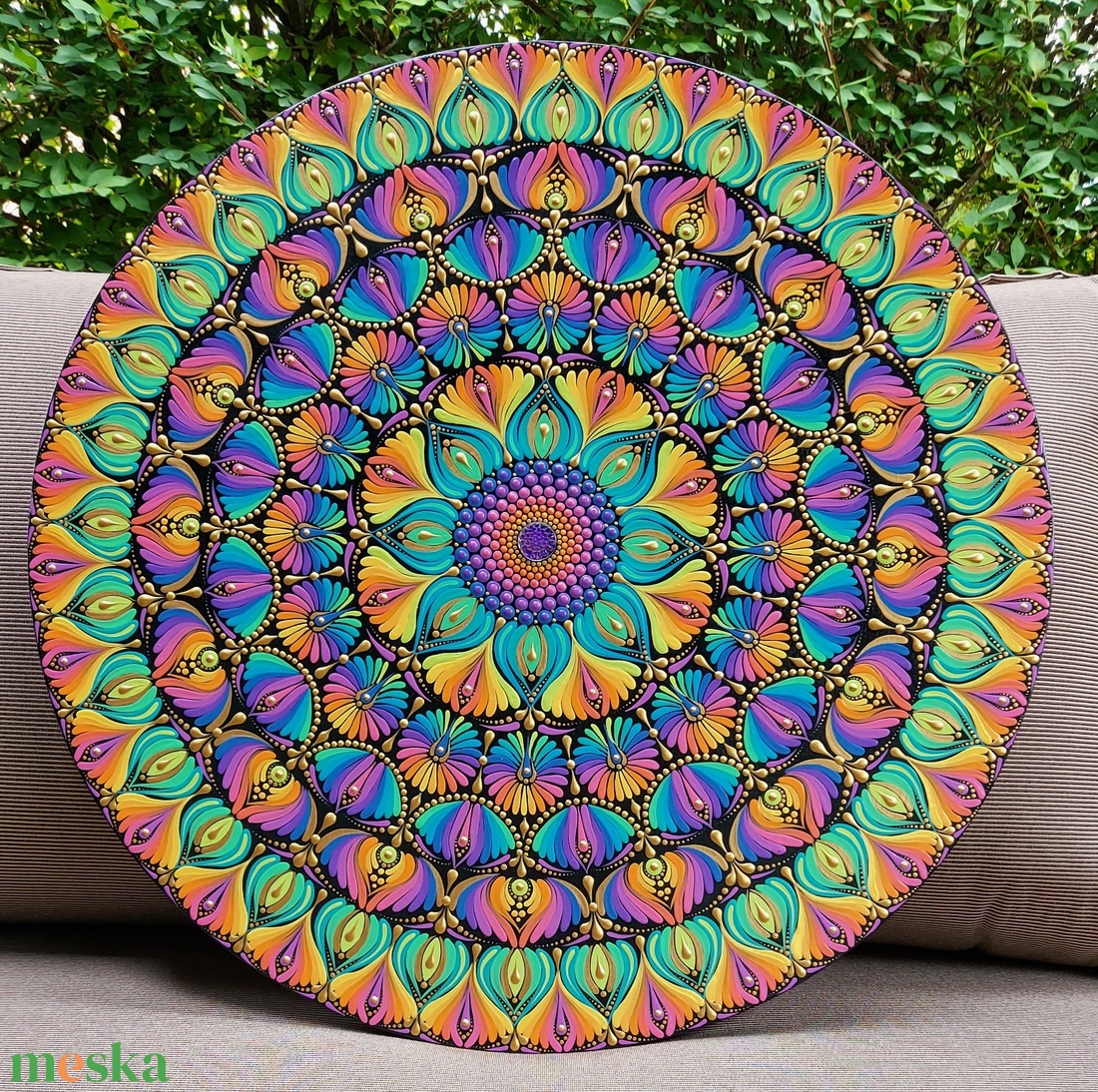 50 cm-es  Szivárvány mandala - otthon & életmód - dekoráció - spiritualitás - mandala - Meska.hu 50 cm-es  Szivárvány mandala - otthon & életmód - dekoráció - spiritualitás - mandala - Meska.hu