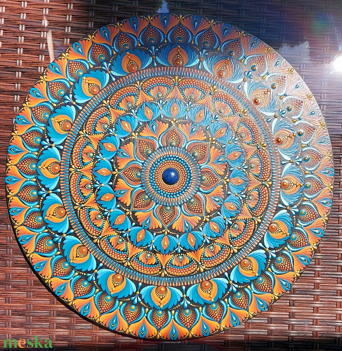 50 cm-es Kék-narancs mandala - otthon & életmód - dekoráció - spiritualitás - mandala - Meska.hu 50 cm-es Kék-narancs mandala - otthon & életmód - dekoráció - spiritualitás - mandala - Meska.hu