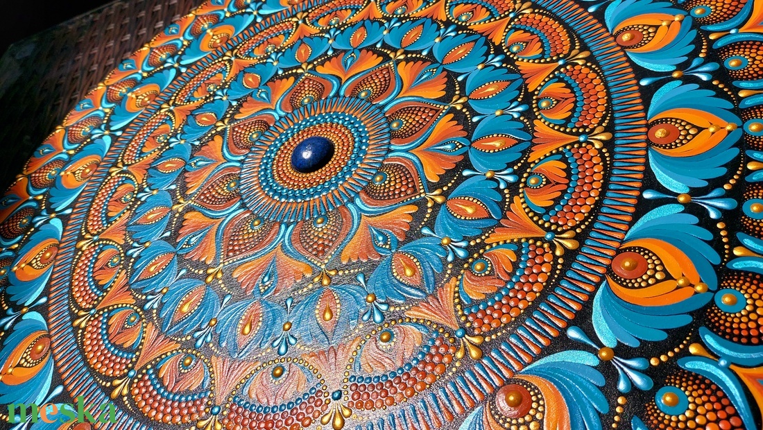 50 cm-es Kék-narancs mandala - otthon & életmód - dekoráció - spiritualitás - mandala - Meska.hu 50 cm-es Kék-narancs mandala - otthon & életmód - dekoráció - spiritualitás - mandala - Meska.hu