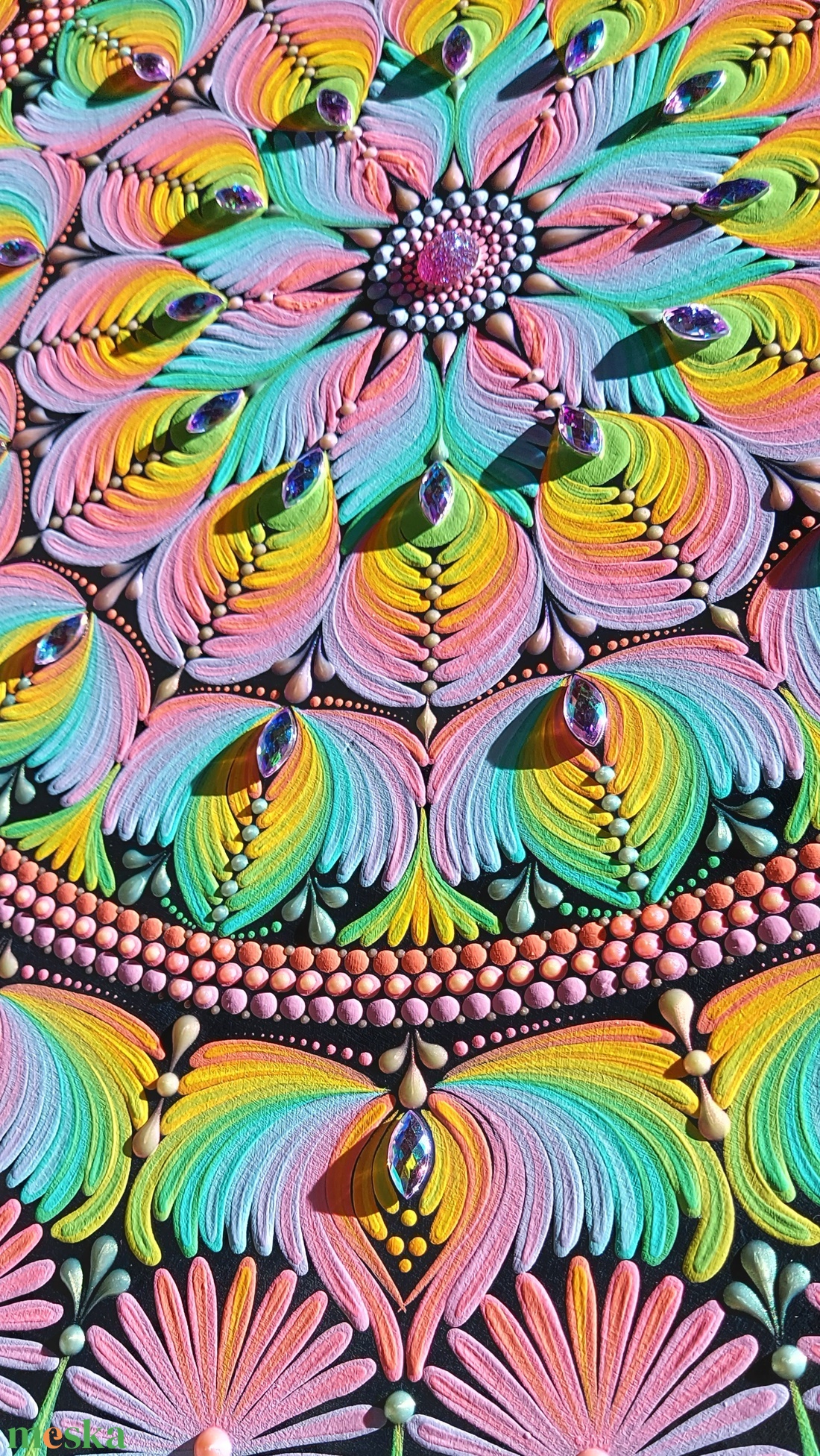 55 cm-es mandala lágy szivárvány színekkel - otthon & életmód - dekoráció - spiritualitás - mandala - Meska.hu 55 cm-es mandala lágy szivárvány színekkel - otthon & életmód - dekoráció - spiritualitás - mandala - Meska.hu