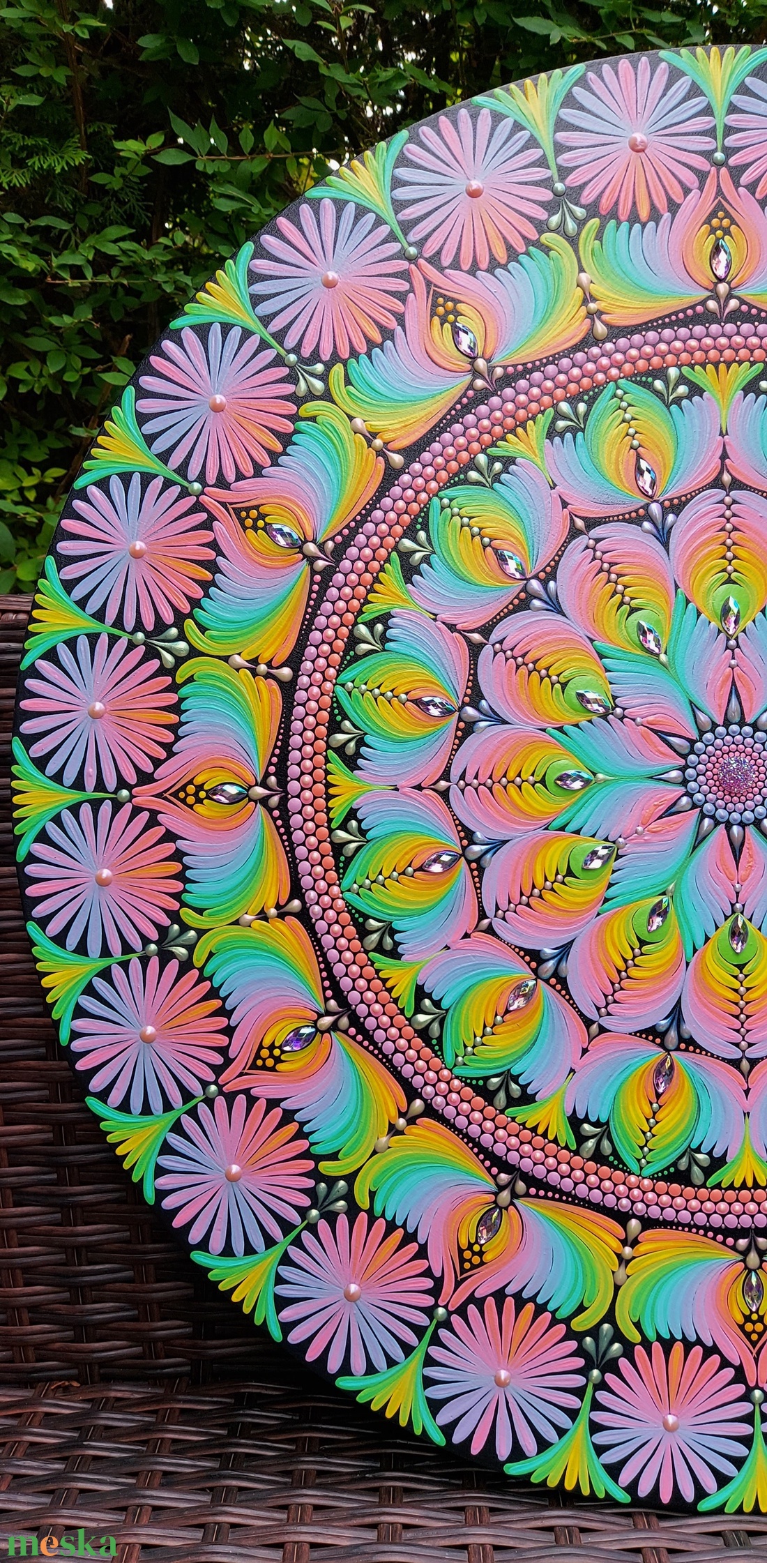 55 cm-es mandala lágy szivárvány színekkel - otthon & életmód - dekoráció - spiritualitás - mandala - Meska.hu 55 cm-es mandala lágy szivárvány színekkel - otthon & életmód - dekoráció - spiritualitás - mandala - Meska.hu