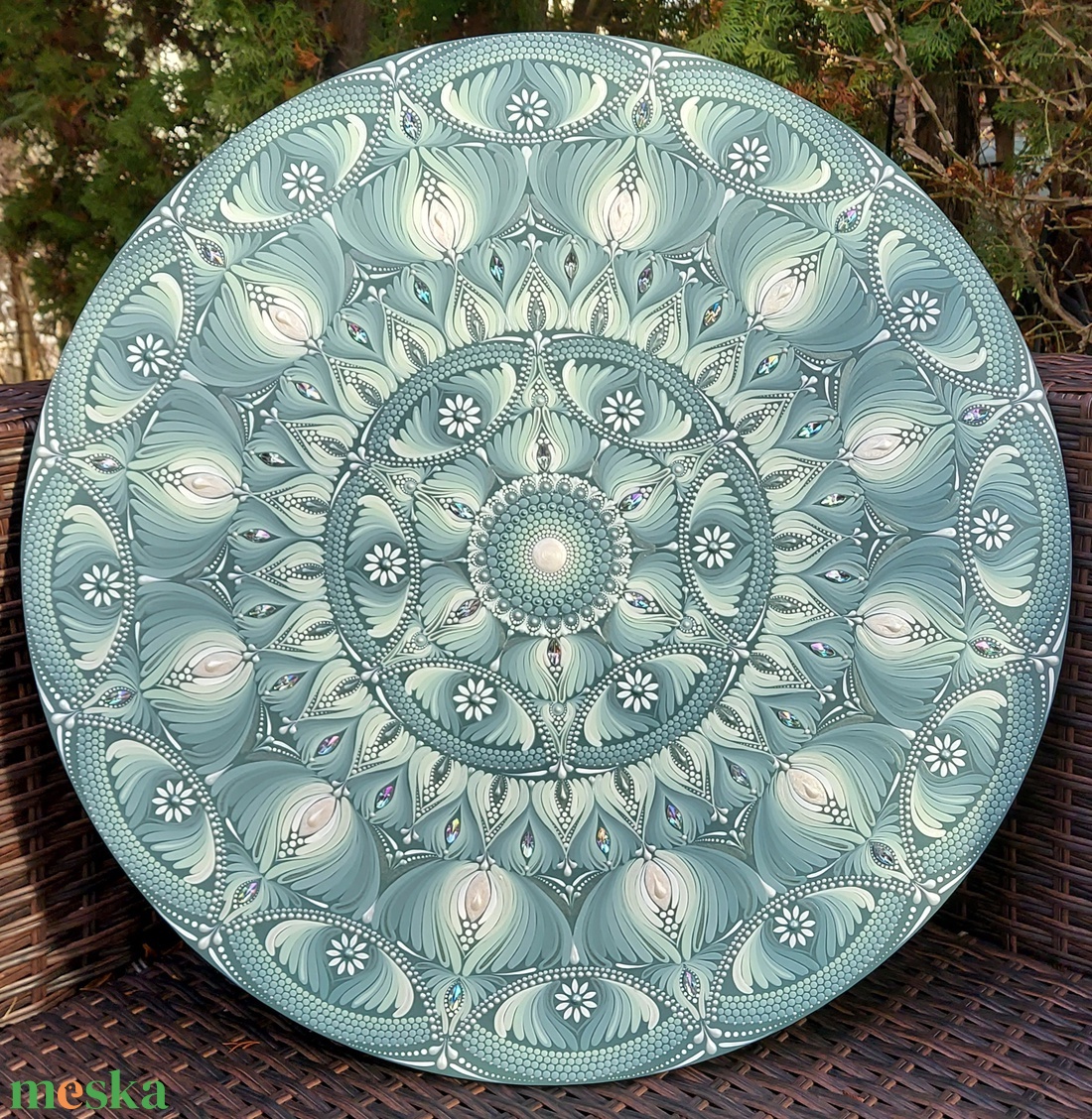 55 cm-es mandala pasztelzöldes színátmenettel - otthon & életmód - dekoráció - spiritualitás - mandala - Meska.hu 55 cm-es mandala pasztelzöldes színátmenettel - otthon & életmód - dekoráció - spiritualitás - mandala - Meska.hu
