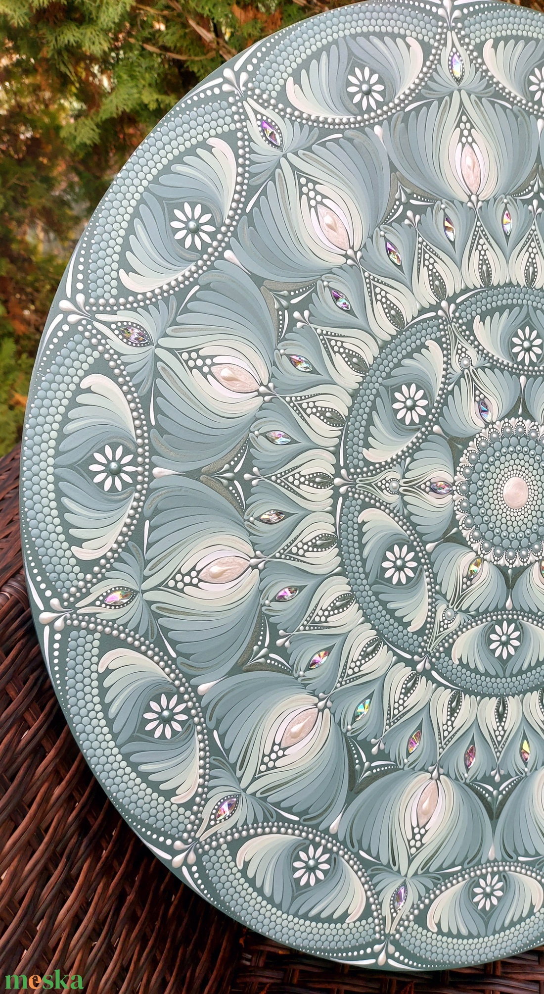 55 cm-es mandala pasztelzöldes színátmenettel - otthon & életmód - dekoráció - spiritualitás - mandala - Meska.hu 55 cm-es mandala pasztelzöldes színátmenettel - otthon & életmód - dekoráció - spiritualitás - mandala - Meska.hu