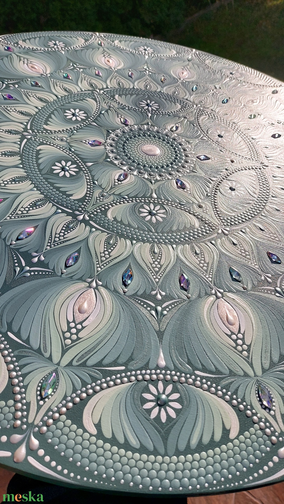 55 cm-es mandala pasztelzöldes színátmenettel - otthon & életmód - dekoráció - spiritualitás - mandala - Meska.hu 55 cm-es mandala pasztelzöldes színátmenettel - otthon & életmód - dekoráció - spiritualitás - mandala - Meska.hu