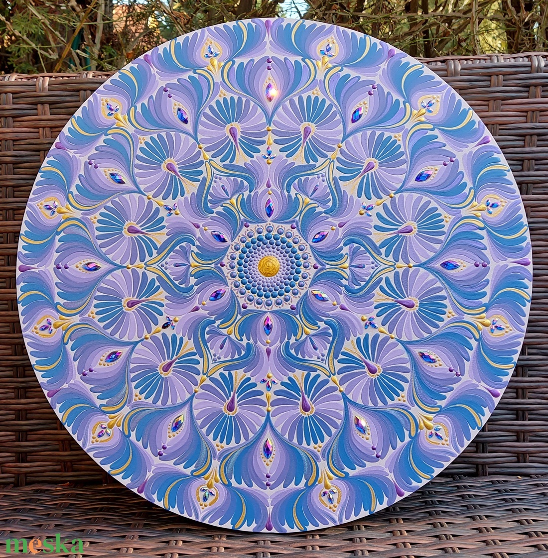 38 cm-es Lilás-kékes  mandala  - otthon & életmód - dekoráció - spiritualitás - mandala - Meska.hu