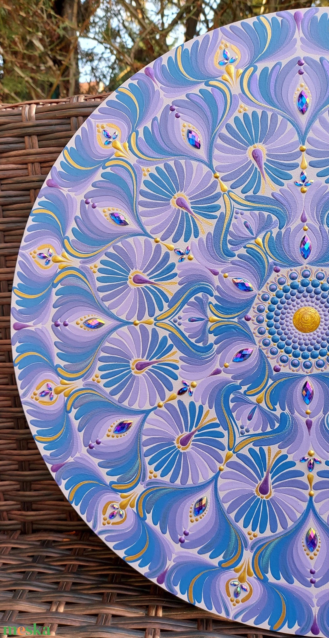 38 cm-es Lilás-kékes  mandala  - otthon & életmód - dekoráció - spiritualitás - mandala - Meska.hu
