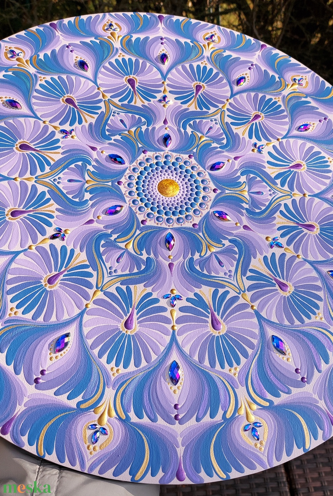 38 cm-es Lilás-kékes  mandala  - otthon & életmód - dekoráció - spiritualitás - mandala - Meska.hu
