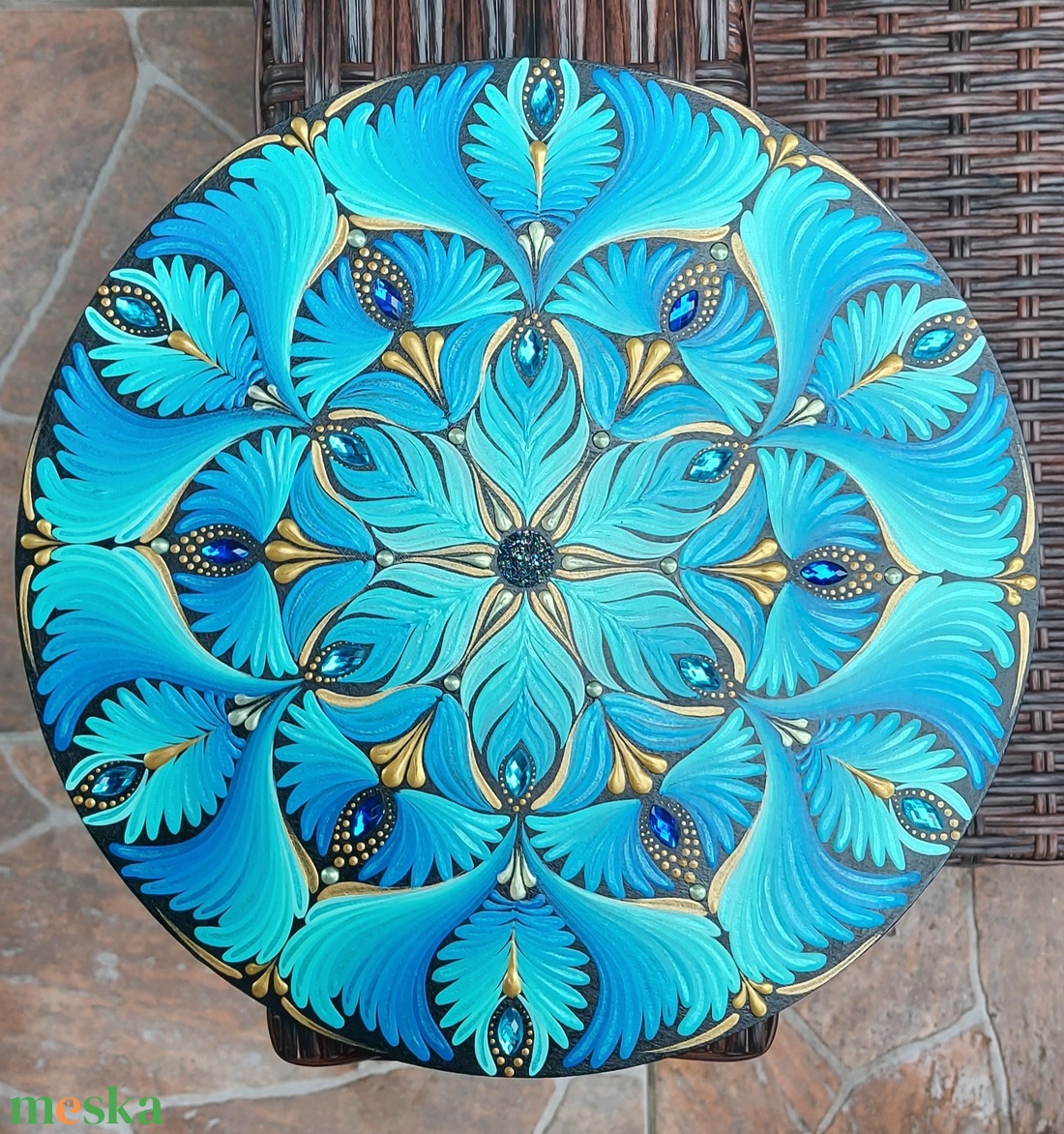 25 cm-es Ocean floral mandala - otthon & életmód - dekoráció - spiritualitás - mandala - Meska.hu