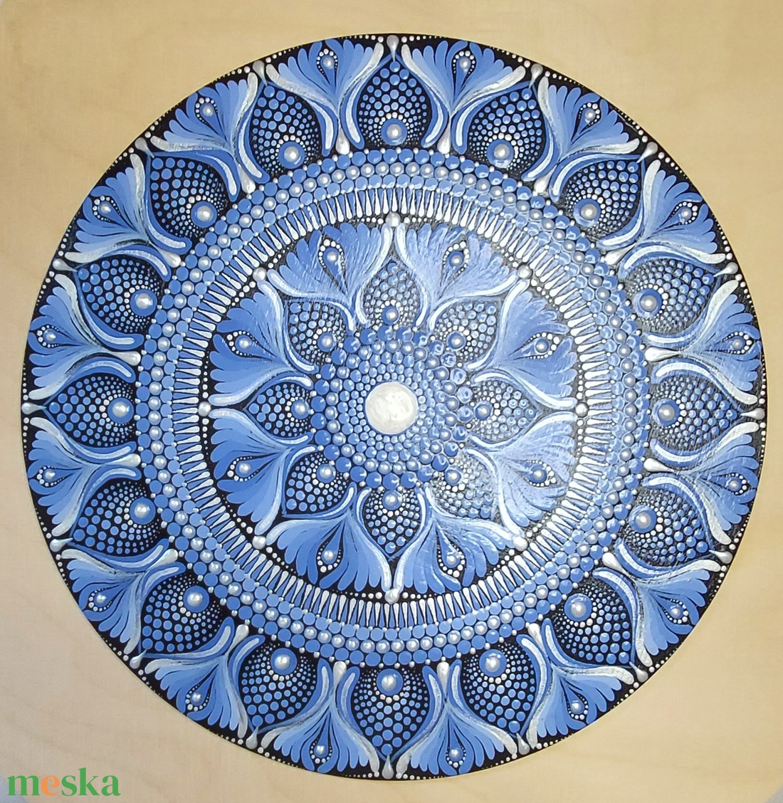 Halvány lilás-kék színátmenetes  kis mandala - otthon & életmód - dekoráció - spiritualitás - mandala - Meska.hu