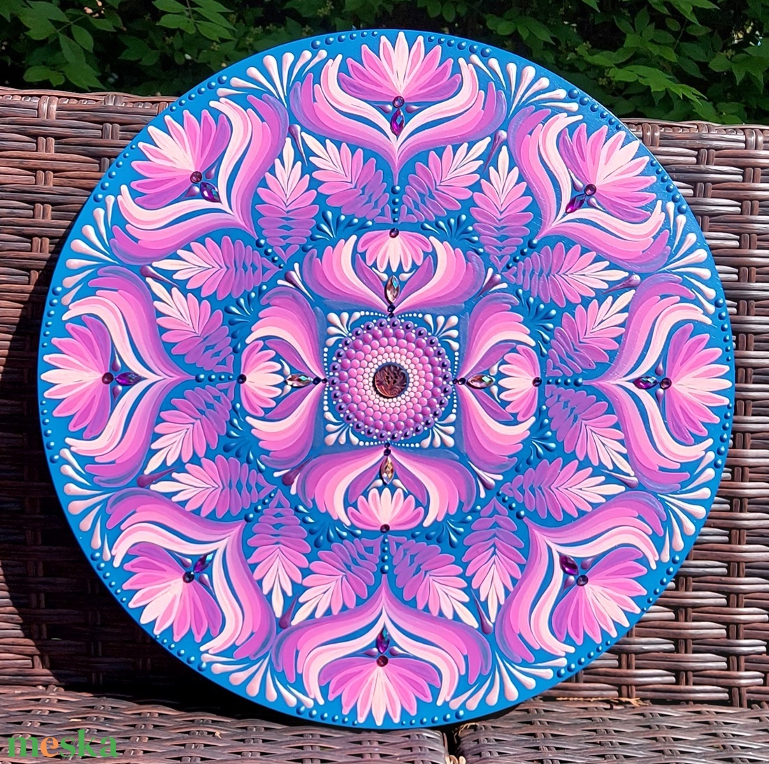38 cm-es Mystic Garden mandala - otthon & életmód - dekoráció - spiritualitás - mandala - Meska.hu