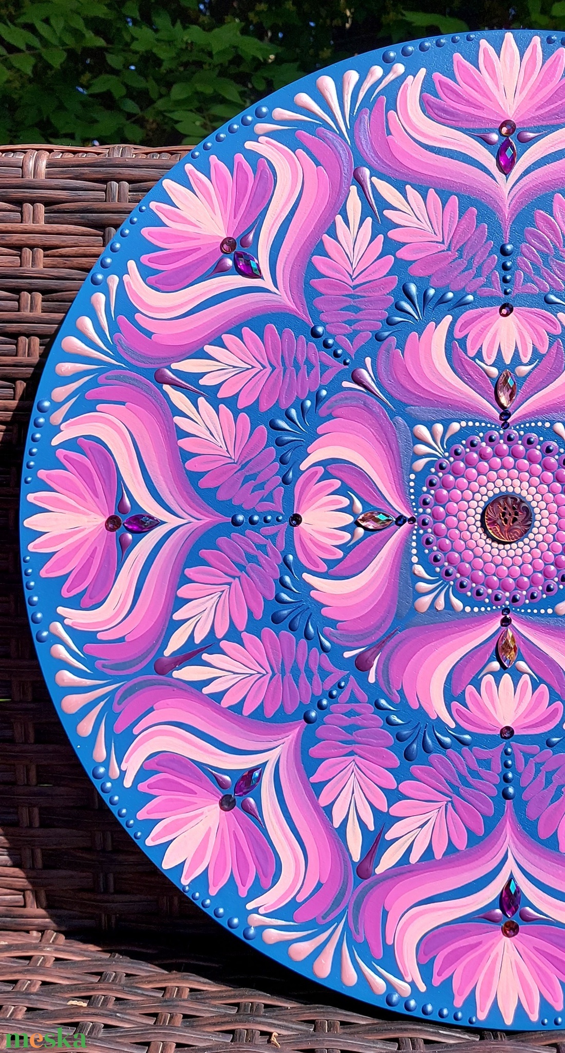 38 cm-es Mystic Garden mandala - otthon & életmód - dekoráció - spiritualitás - mandala - Meska.hu