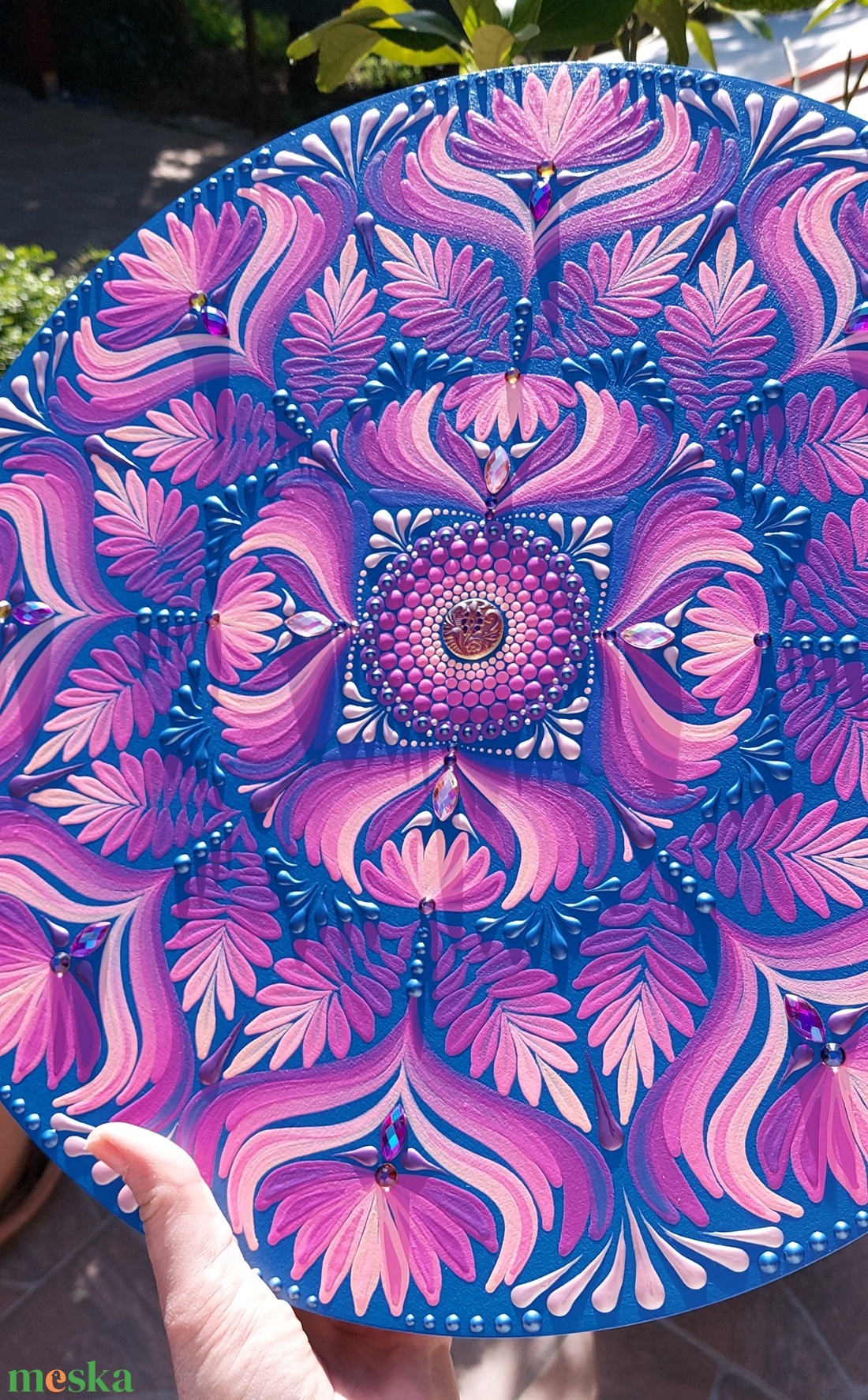 38 cm-es Mystic Garden mandala - otthon & életmód - dekoráció - spiritualitás - mandala - Meska.hu