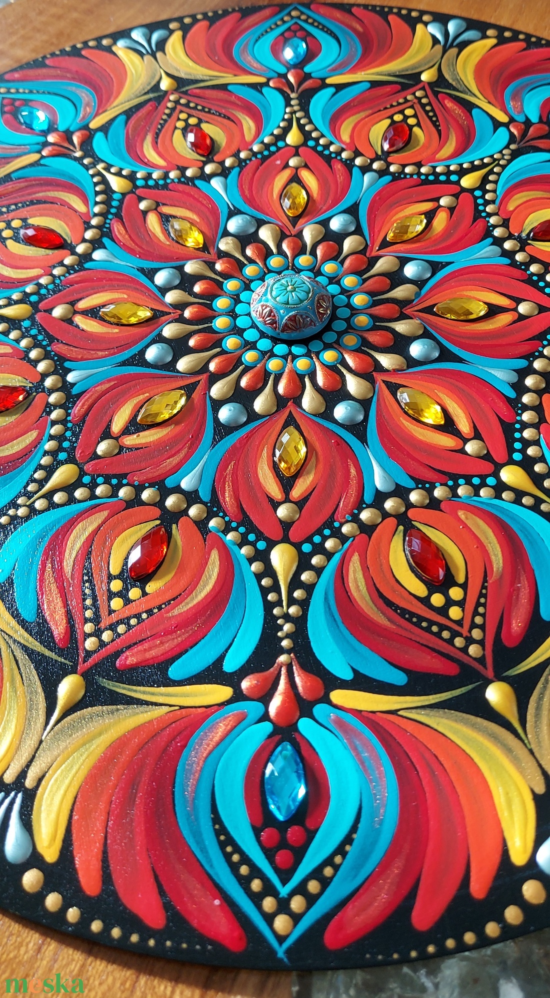 25 cm-es vibráló élénk színű kis mandala - otthon & életmód - dekoráció - spiritualitás - mandala - Meska.hu