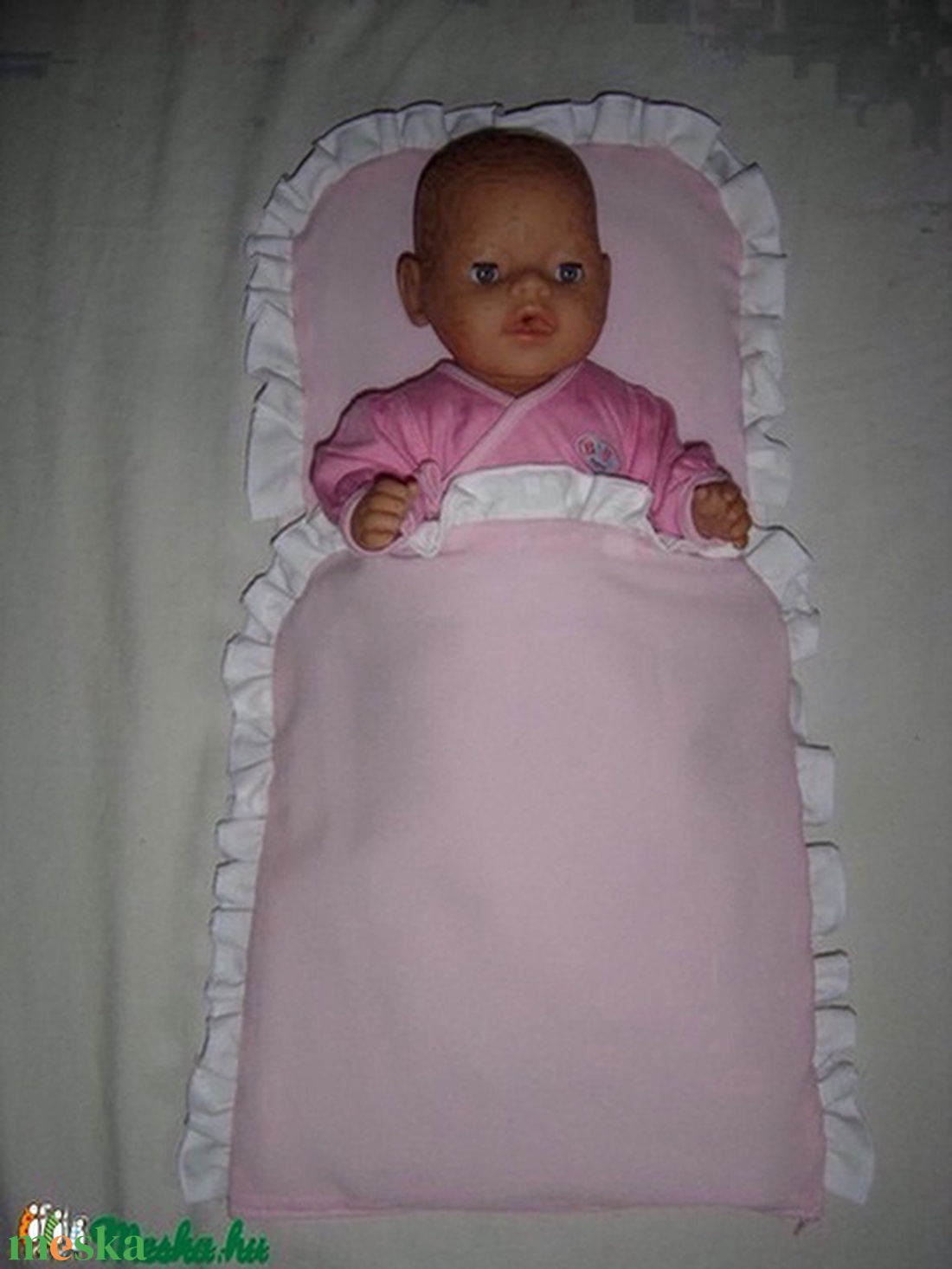 Fodros takaró párnával 43-48 cm-es játék babákhoz -  - Meska.hu