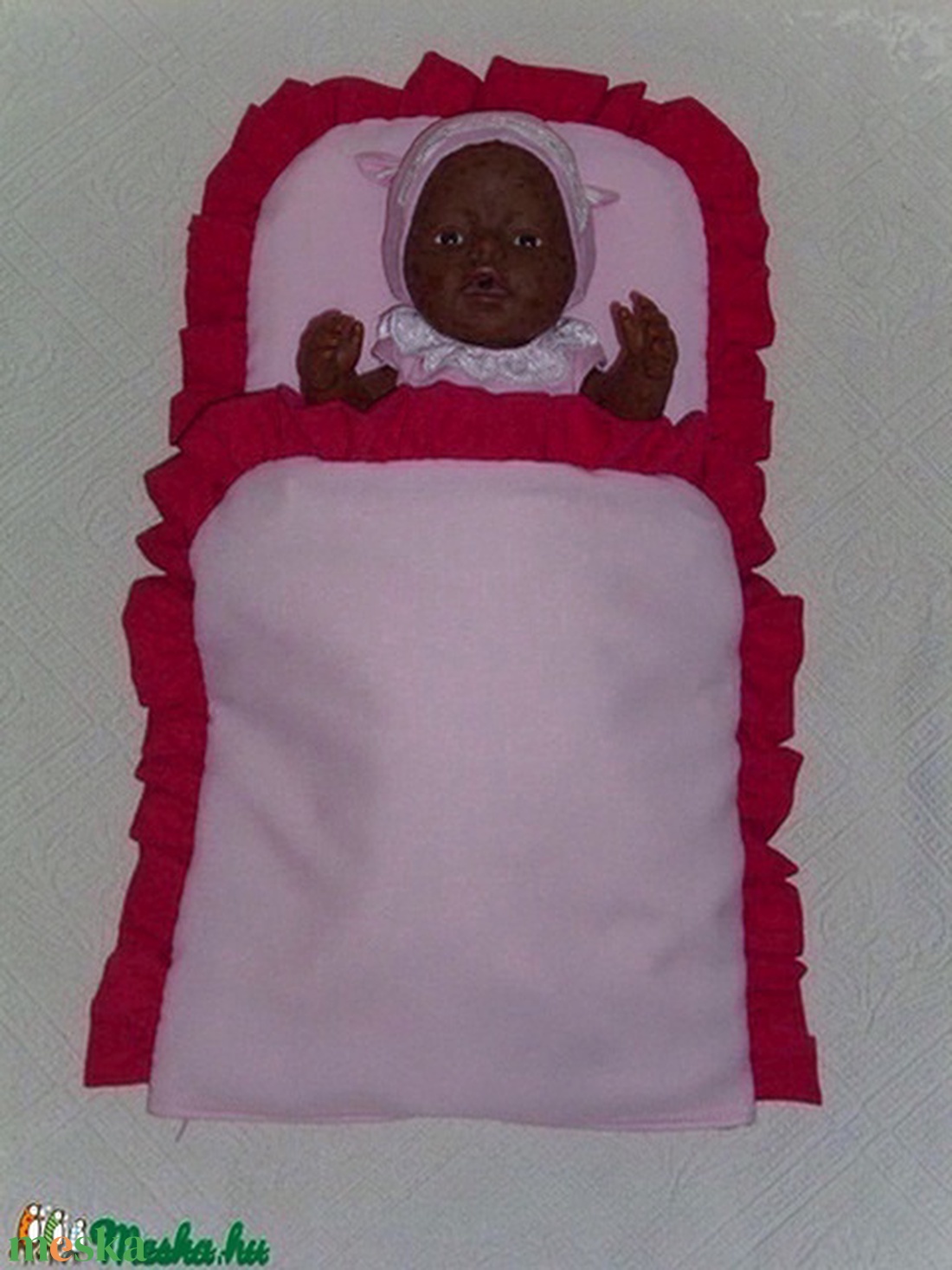 Fodros takaró párnával 43-48 cm-es játék babákhoz -  - Meska.hu