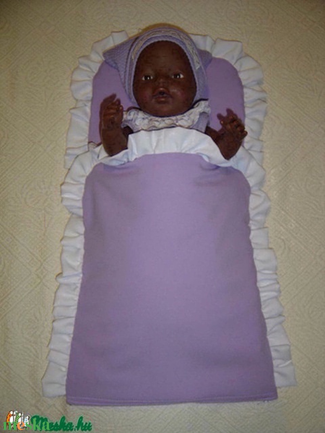 Fodros takaró párnával 43-48 cm-es játék babákhoz -  - Meska.hu