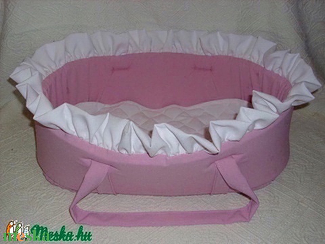 Fodros mózeskosár 40-48 cm-es játék babához -  - Meska.hu