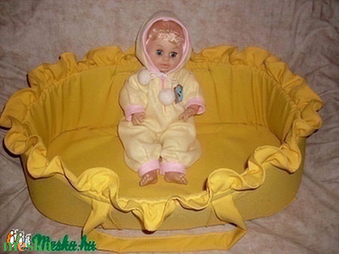 Fodros mózeskosár 40-48 cm-es játék babához -  - Meska.hu
