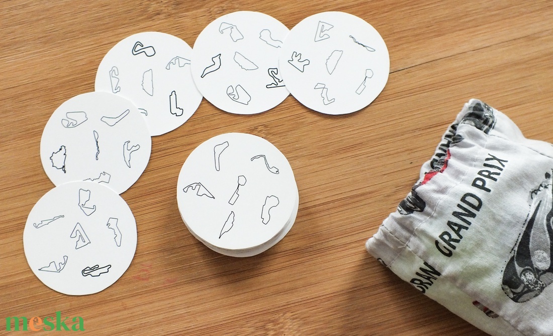 Forma-1 versenypályák dobble társasjáték - játék & sport - táblajáték és kártyajáték - társasjátékok - Meska.hu