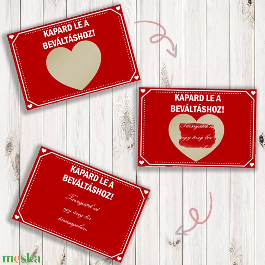 Kaparós kártya, sorsjegy, Valentin-napi kupon, Valentin-napi ajándék, kupon, kísérőkártya, bejelentő, felkérő - otthon & életmód - papír, írószer - Meska.hu