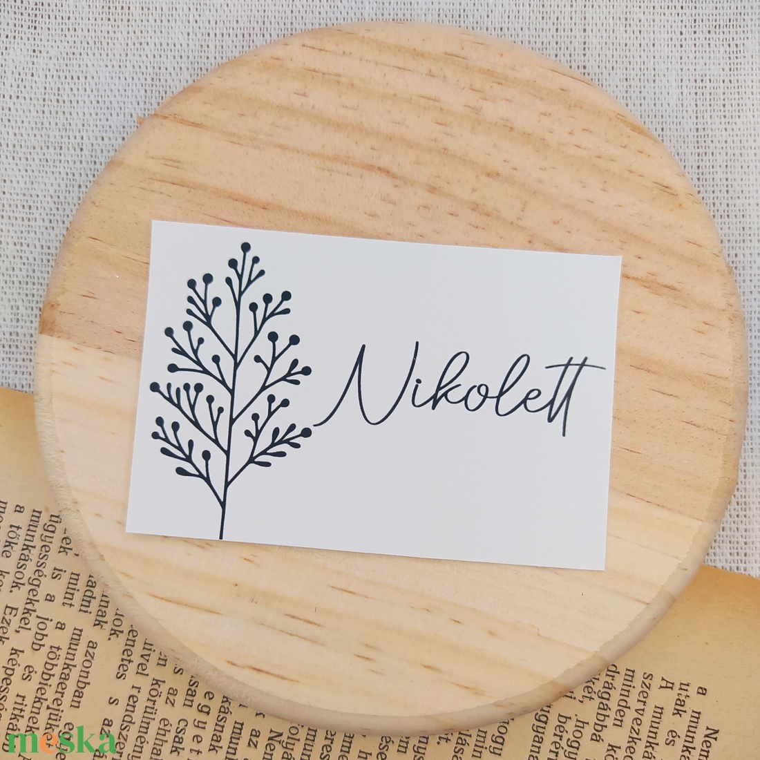 Minimalista esküvői ültető kártya, névkártya, névtábla, vendég kártya, asztalkártya, egyedi ültető, esküvői kellék - esküvő - meghívó & kártya - ültetési rend - Meska.hu