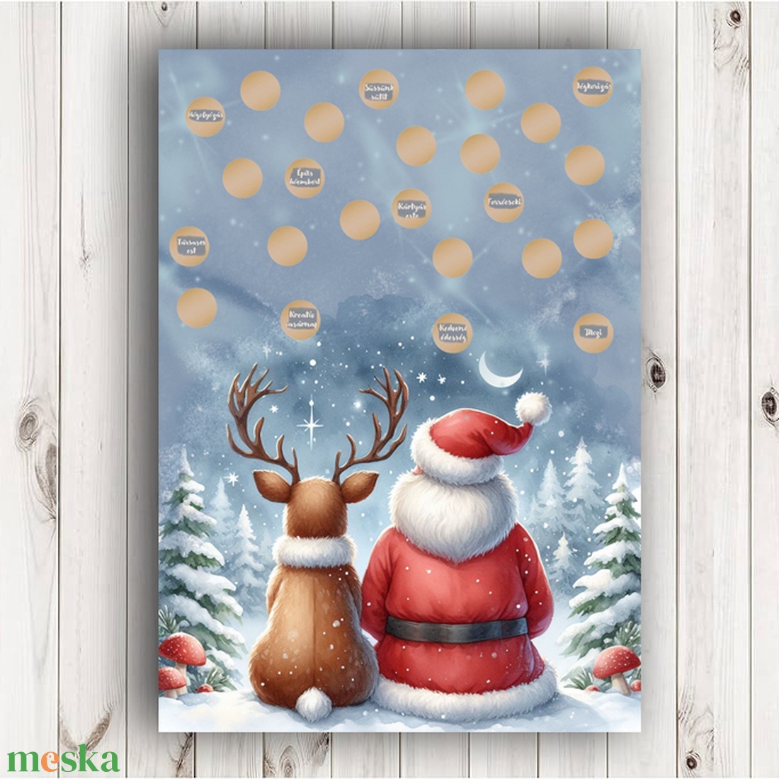 Kaparós adventi naptár, kalandos, 24 kaparófelülettel ellátott élmény adventi naptár - karácsony - adventi díszek - adventi naptár - Meska.hu