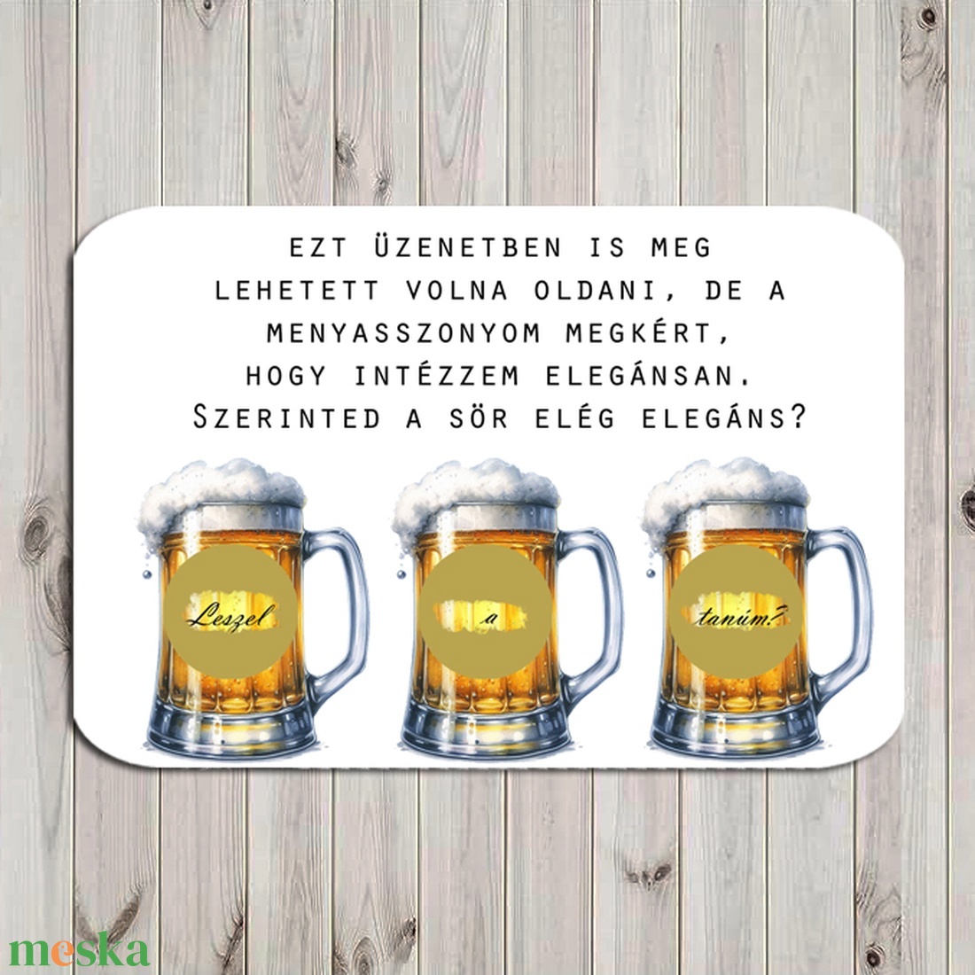 Kaparós képeslap felkérésekhez, tanú felkérésére, férfiak felkérésére, férfi felkérő, groom, sör - esküvő - meghívó & kártya - tanú felkérő - Meska.hu