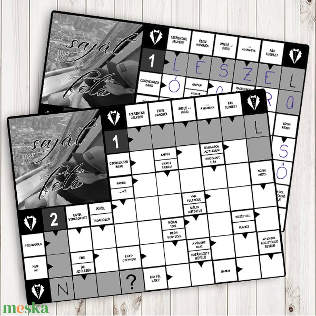 Fényképes tanúfelkérő, keresztrejtvény tanúfelkérő, keresztrejtvény, skandináv, tanú felkérésére, férfiak felkérésére - esküvő - meghívó & kártya - tanú felkérő - Meska.hu