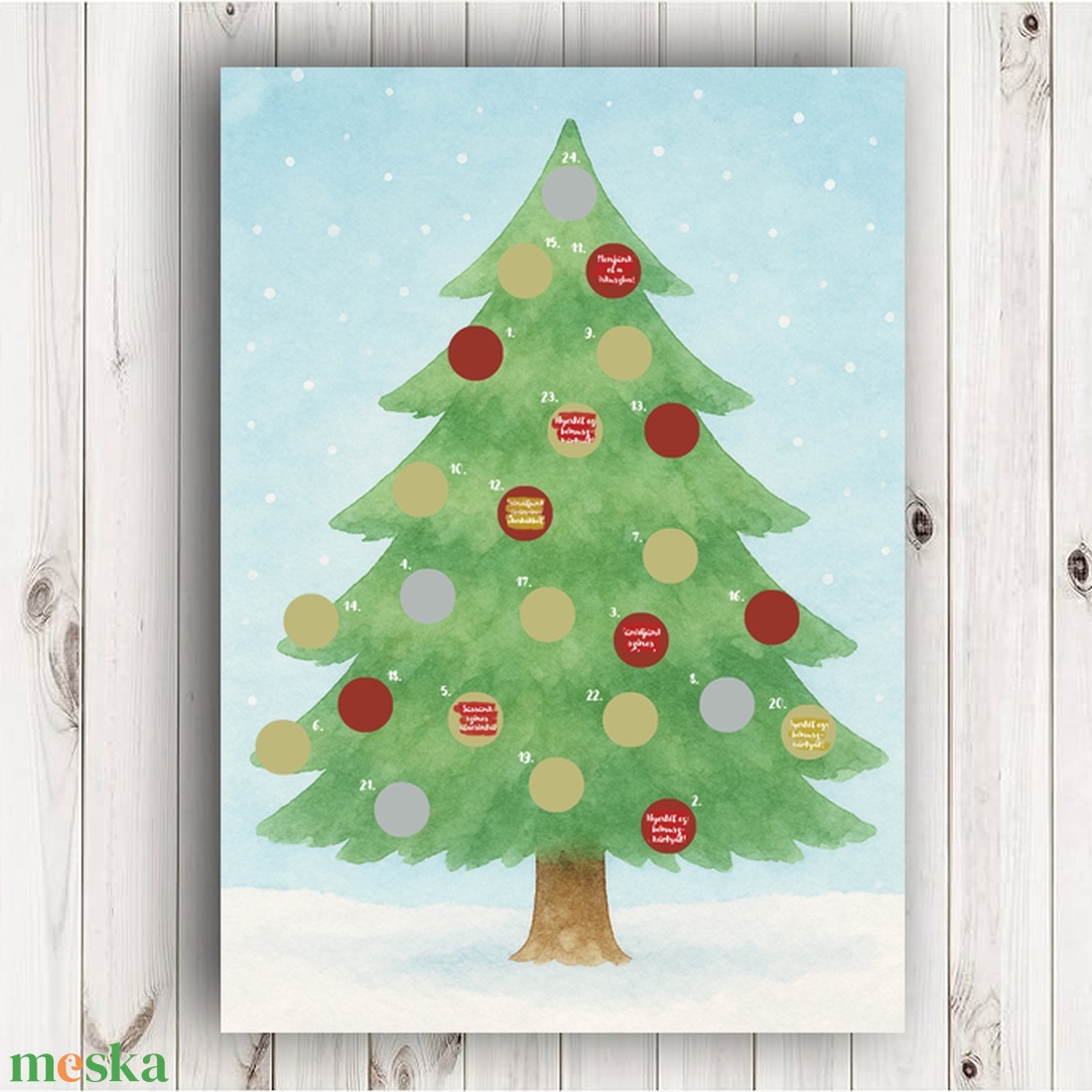 Kaparós adventi naptár, kalandos, 24 kaparófelülettel ellátott élmény adventi naptár - karácsony - adventi díszek - adventi naptár - Meska.hu