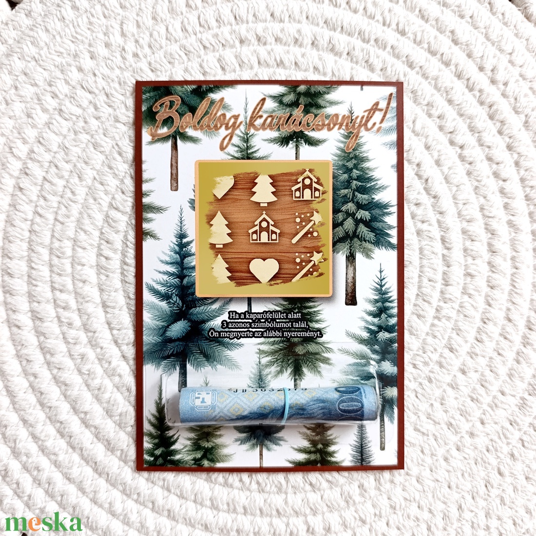 Kaparós karácsonyi sorsjegy pénznyereménnyel, pénzátadó, ajándék átadására, sorsjegy, egyedi - otthon & életmód - papír, írószer - ajándékozás kellékei - pénzátadó boríték - Meska.hu