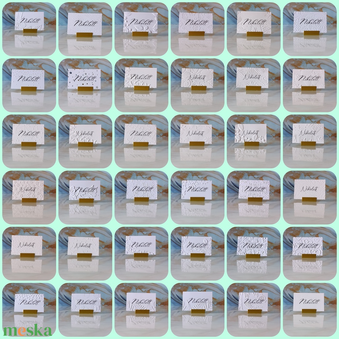 Dombornyomott, esküvői, puzzle mintás ültetőkártya, névtábla, ültetőkártya, domborított, kirakó, puzzle - esküvő - meghívó & kártya - ültetési rend - Meska.hu