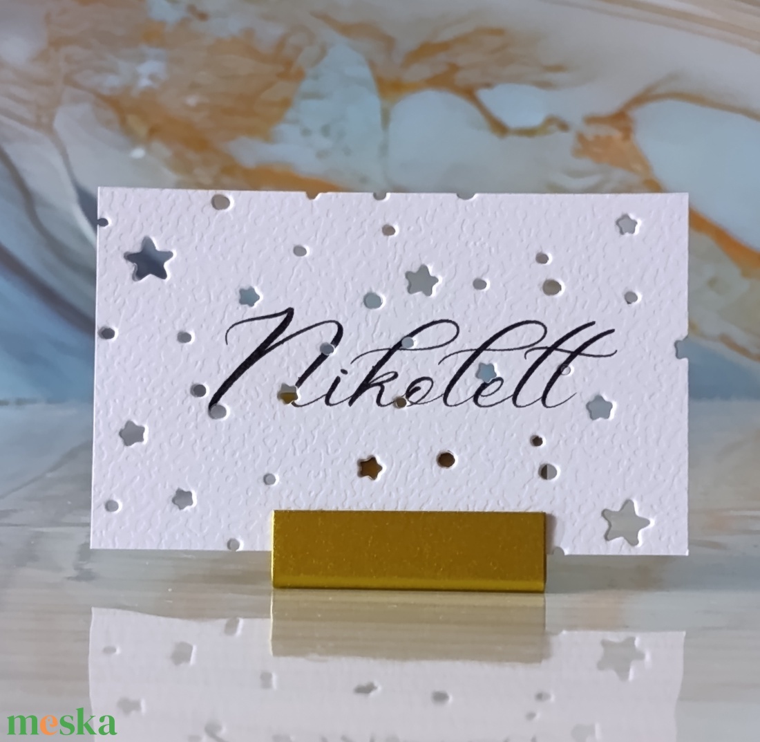 Dombornyomott, esküvői, csillagképes ültetőkártya, csillagos névtábla, ültetőkártya, domborított, csillagok, égbolt - esküvő - meghívó & kártya - ültetési rend - Meska.hu