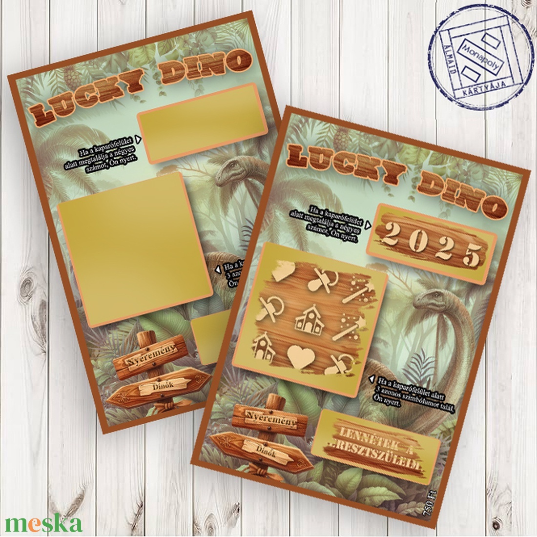 Kaparós keresztszülő felkérő, viaszpecséttel zárható borítékkal, egyedi, felkérő, dzsungel, dinoszaurusz, brachiosaurus - otthon & életmód - papír, írószer - ajándékozás kellékei - ajándék sorsjegy - Meska.hu