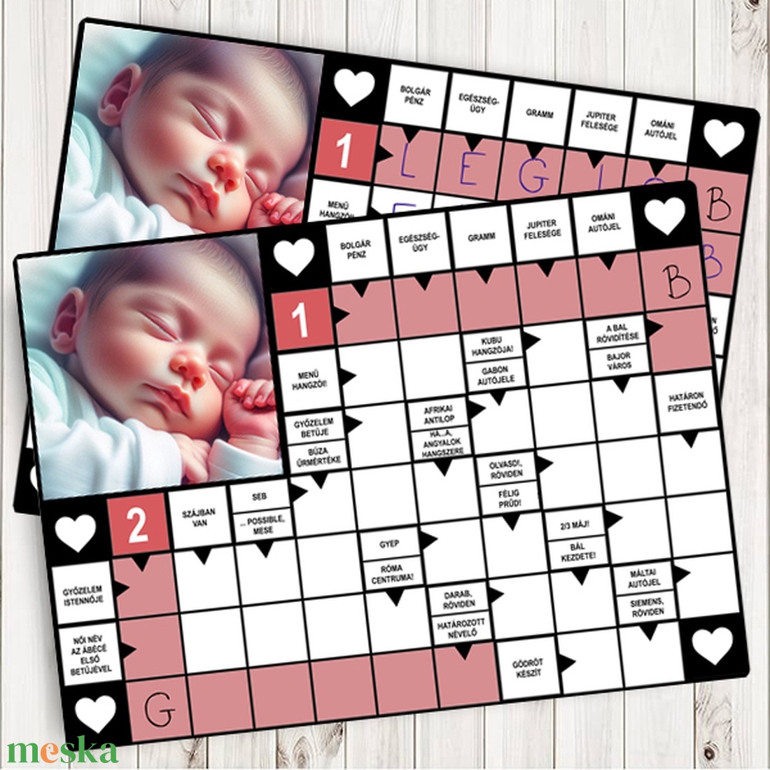 Legjobb nagymama keresztrejtvény, skandináv rejtvény, ajándék, anyák napja, fényképes, logikai játék - karácsony - karácsonyi ajándékozás - karácsonyi képeslap, üdvözlőlap, ajándékkísérő - Meska.hu