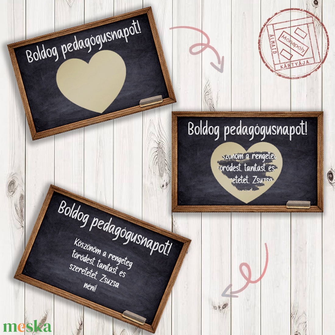 Kaparós sorsjegy pedagógusnapra, pedagógus, köszönőkártya, köszönet, diákok, iskola, ballagás - otthon & életmód - papír, írószer - ajándékozás kellékei - képeslap, üdvözlőlap - Meska.hu