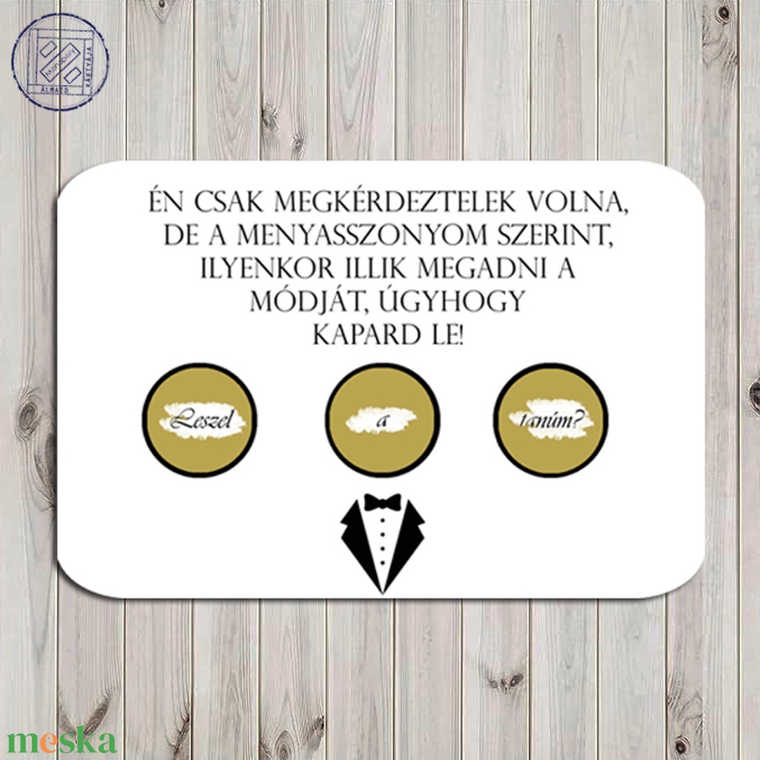 Kaparós képeslap felkérésekhez, tanú felkérésére, férfiak felkérésére, férfi felkérő, groom - esküvő - meghívó & kártya - tanú felkérő - Meska.hu