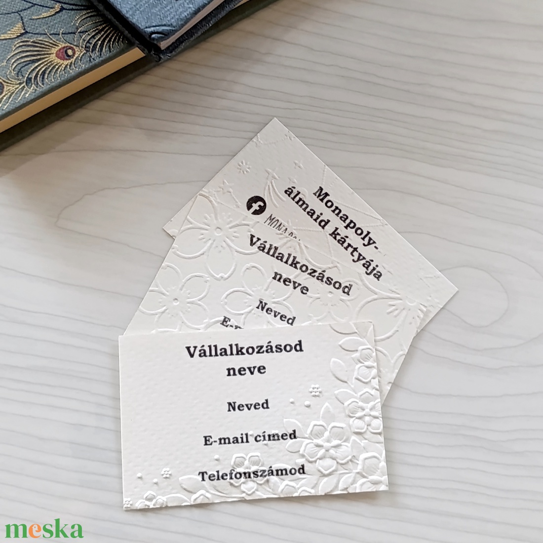 Dombornyomott névjegykártya - otthon & életmód - papír, írószer - névjegykártya - Meska.hu