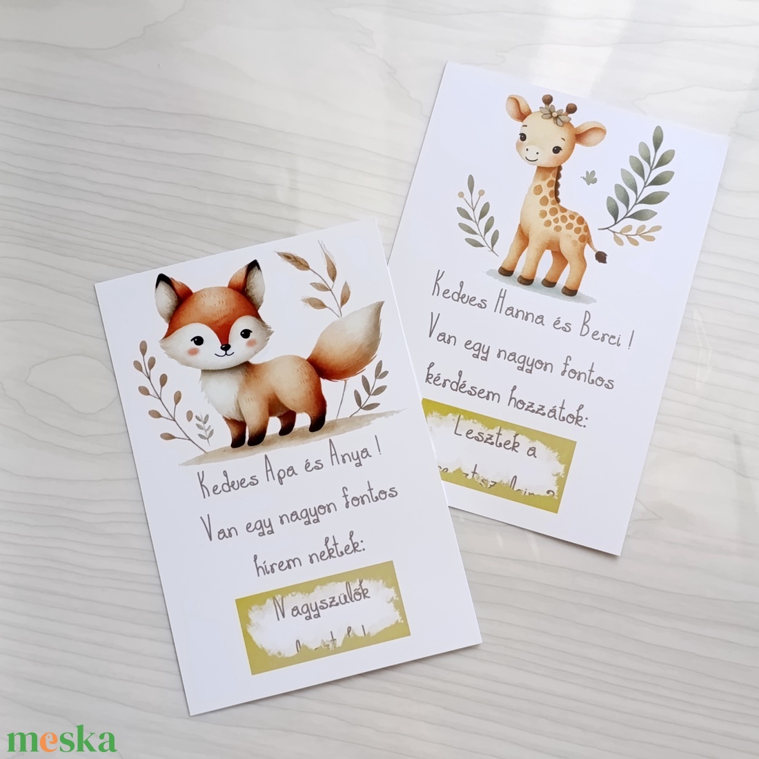 Egyedi, zsiráfos, kaparós keresztszülő felkérő, viaszpecséttel zárható borítékkal, egyedi, felkérő, kérdés, keresztelő - otthon & életmód - papír, írószer - ajándékozás kellékei - ajándék sorsjegy - Meska.hu